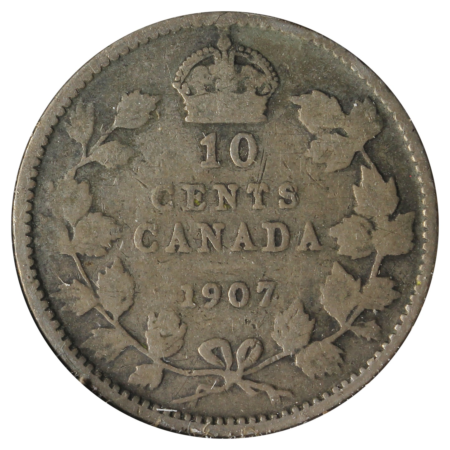 1907 Canada 10-cents Good (G-4) Scratched, Cleaned, or Impaired