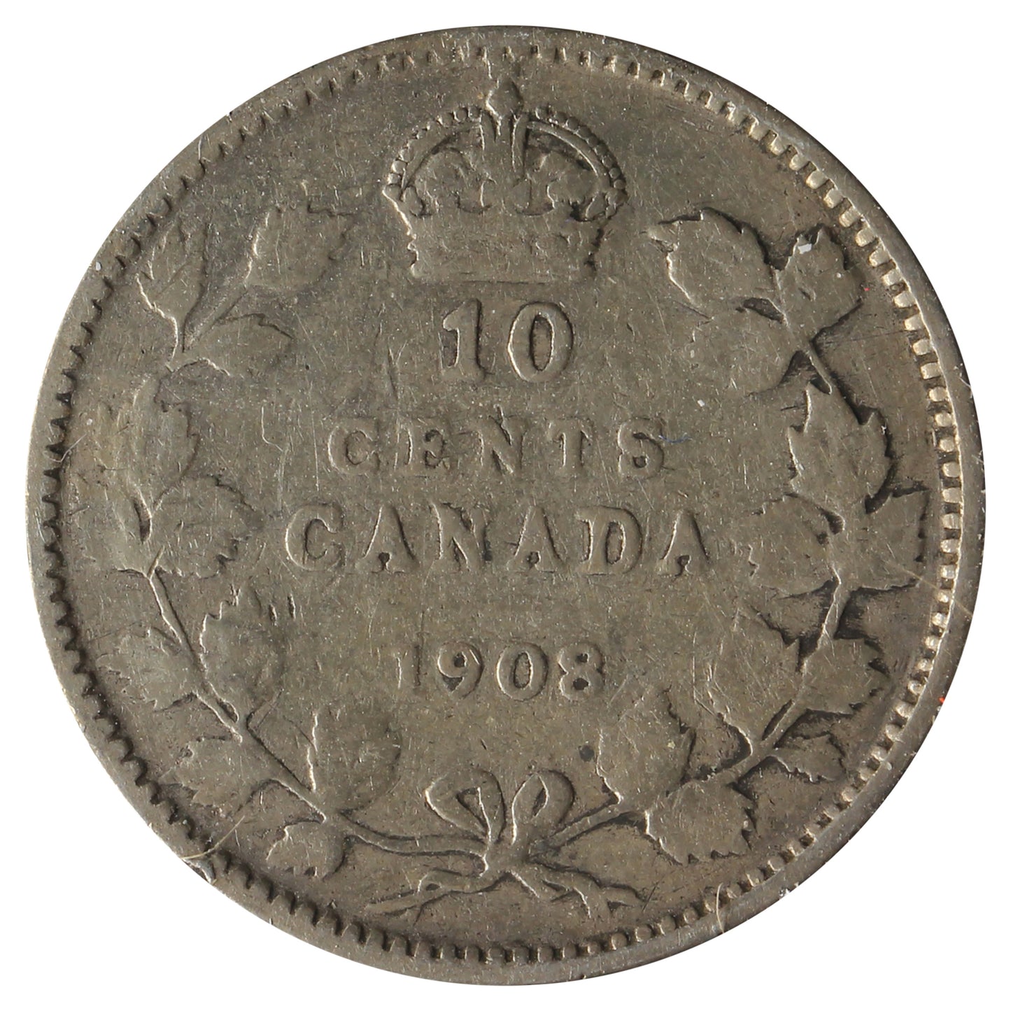 1908 Canada 10-cents G-VG (G-6) Scratched, Cleaned, or Impaired