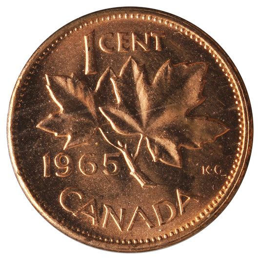 1965 Var. 1 SB P5 Canada 1-cent Brilliant Uncirculated (MS-63) Issues