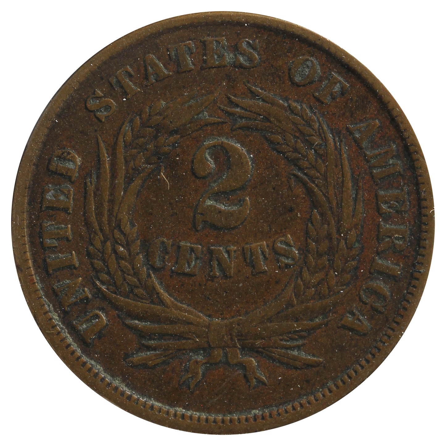 1865 USA 2 Cents VF-EF (VF-30) Corrosion