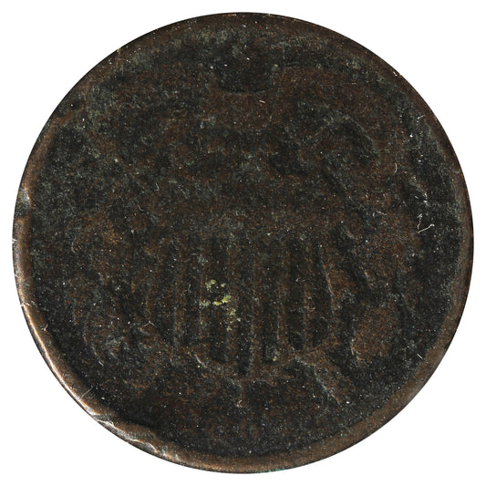 ERROR 1867 USA 2 Cents G-VG (G-6) Corrosion; Die Rotated 135 Degrees