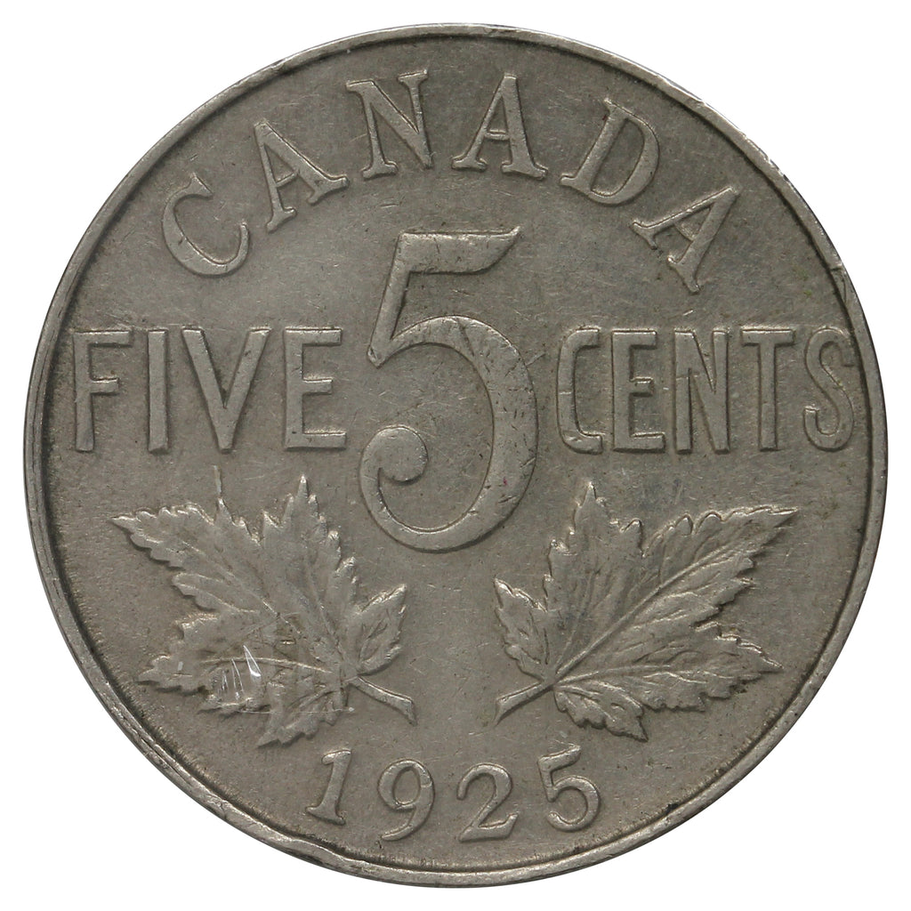 1925 Canada 5-Cents Very Fine (VF-20) Impaired