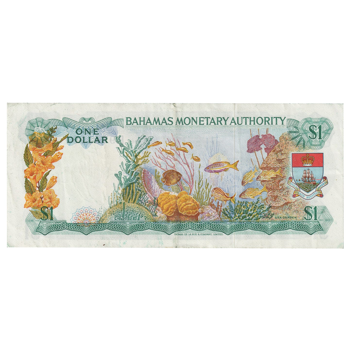 Bahamas 1968 1 Dollar Note, Pick #27a, EF (Tear)