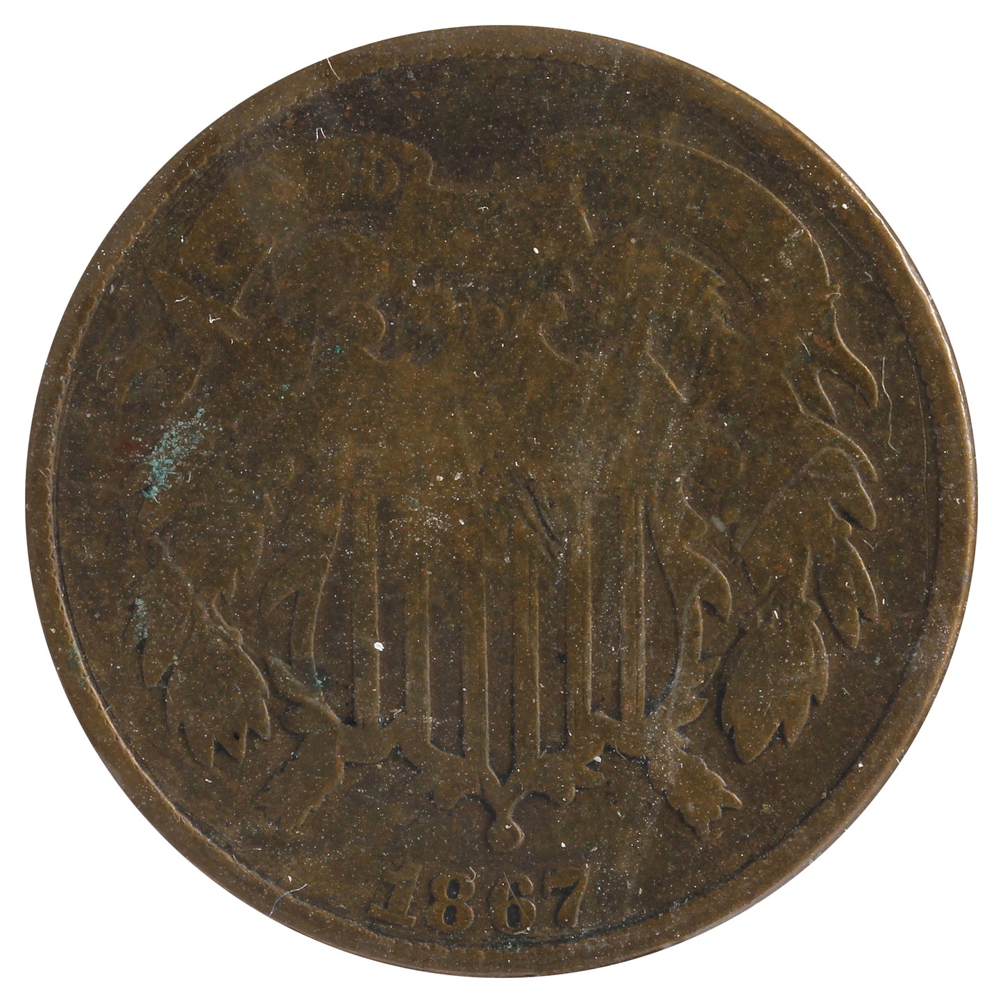 1867 USA 2 Cents Very Good (VG-8) Impaired