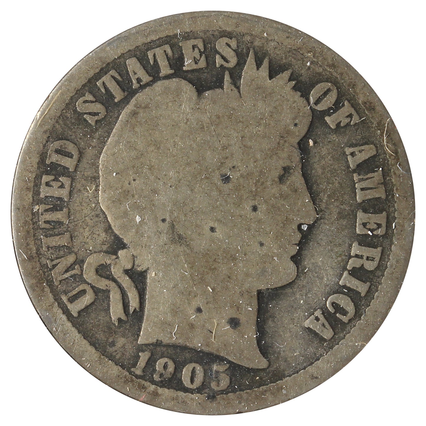 1905 O USA Dime Good (G-4) Scratched, Cleaned or Impaired