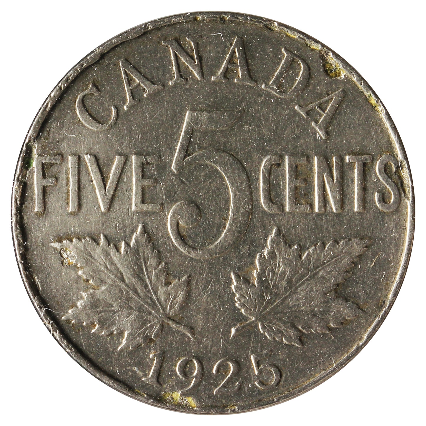 1925 Canada 5-cents F-VF (F-15) Impaired