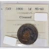 1900 Canada 1-cent ICCS Certified MS-60 Cleaned