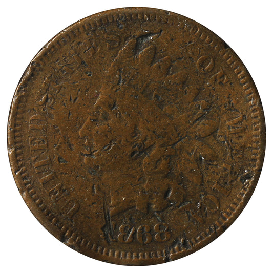 1868 USA cent VG-F (VG-10) Impaired