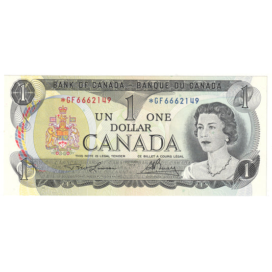 BC-46a 1973 Canada $1 Lawson-Bouey, Replacement, *GF, UNC