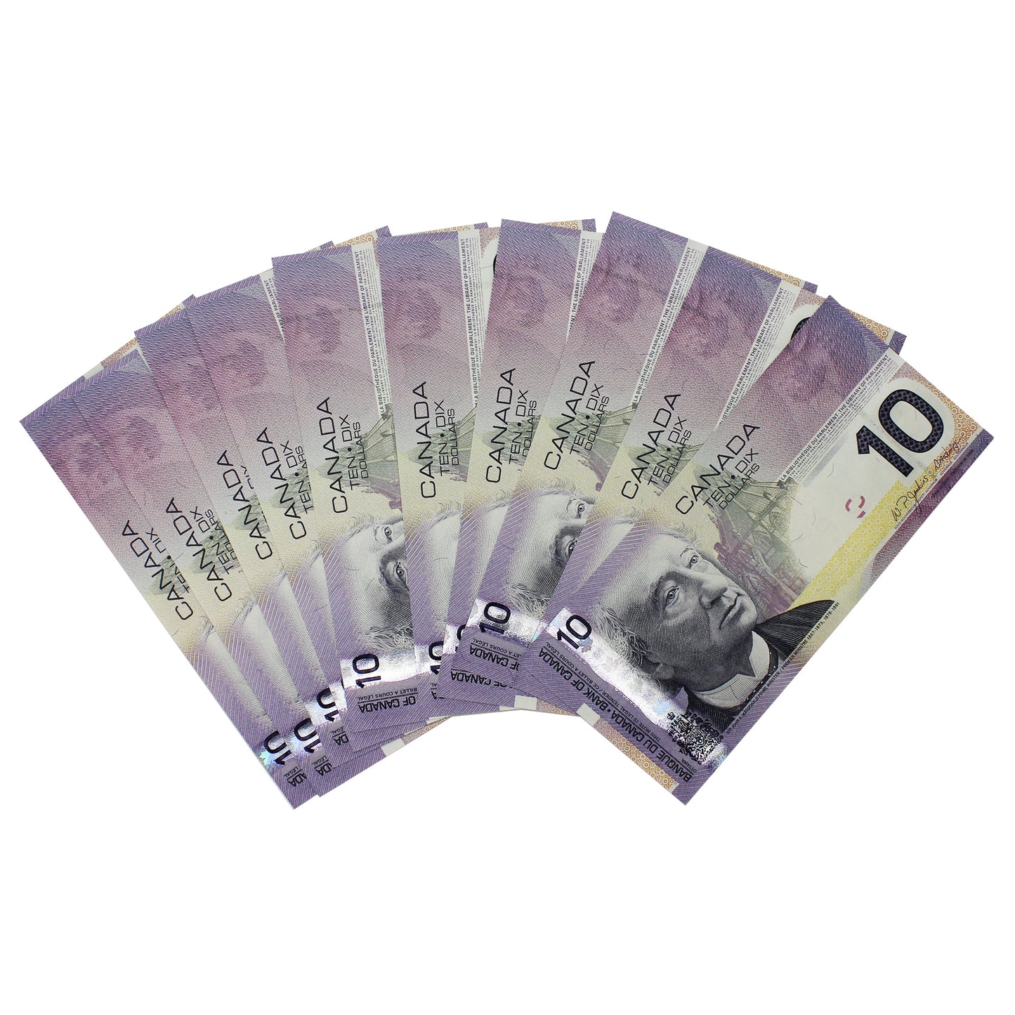 10x Sequential BC-68a 2005 Canada $10 Notes Jenkins-Dodge, BTL, 10Pcs.