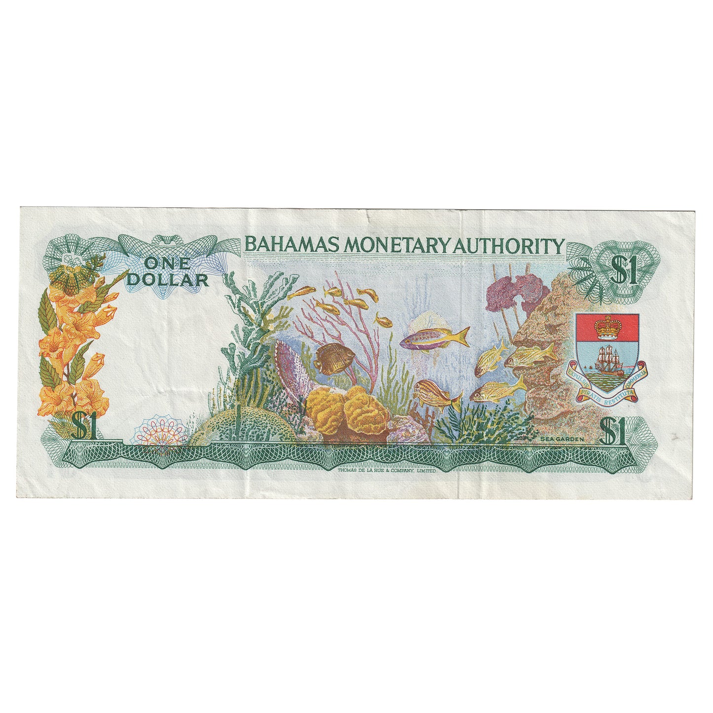 Bahamas 1968 1 Dollar Note, Pick #27a, VF (Tear)