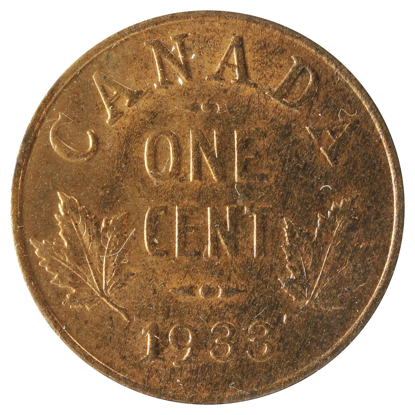 1933 Canada 1-cent Choice Brilliant Uncirculated (MS-64) R & B