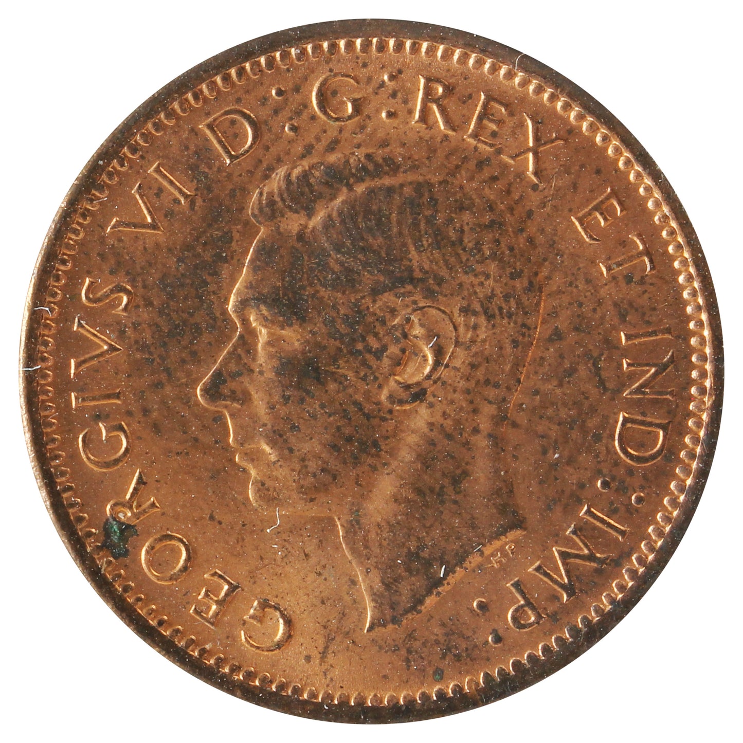 1941 Canada 1-cent Brilliant Uncirculated (MS-63) Spots