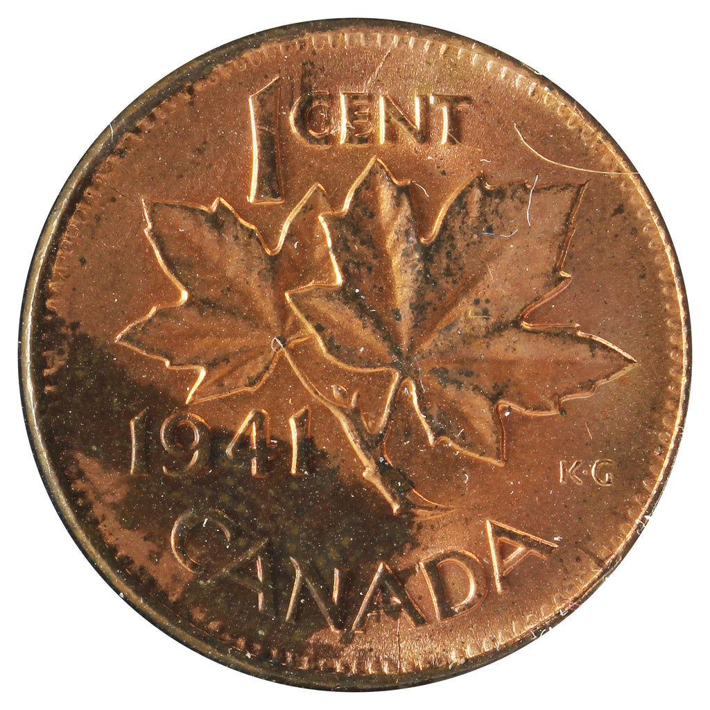 1941 Canada 1-cent Brilliant Uncirculated (MS-63) Toned