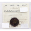 1955 SF Canada 1-cent ICCS Certified PL-65 Cameo, Lacquered