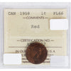 1958 Canada 1-cent ICCS Certified PL-66 Red