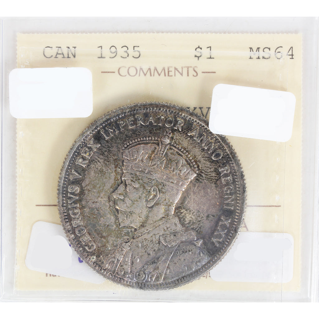 1935 Dbl XXV Canada Dollar ICCS Certified MS-64