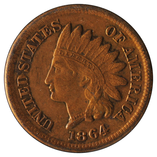 1864 No L USA Cent Extra Fine (EF-40) Impaired