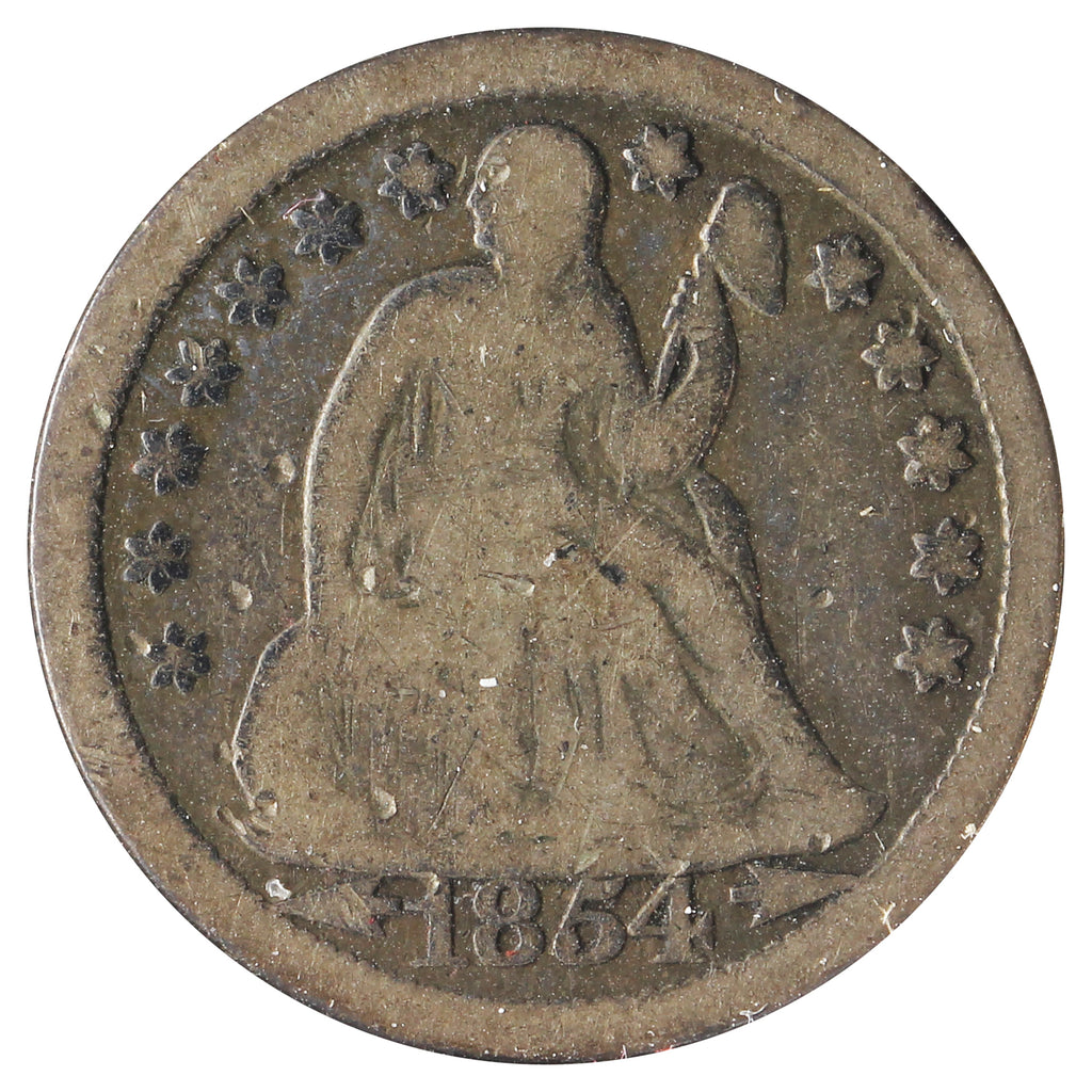 1854 O USA Dime G-VG (G-6) Marks