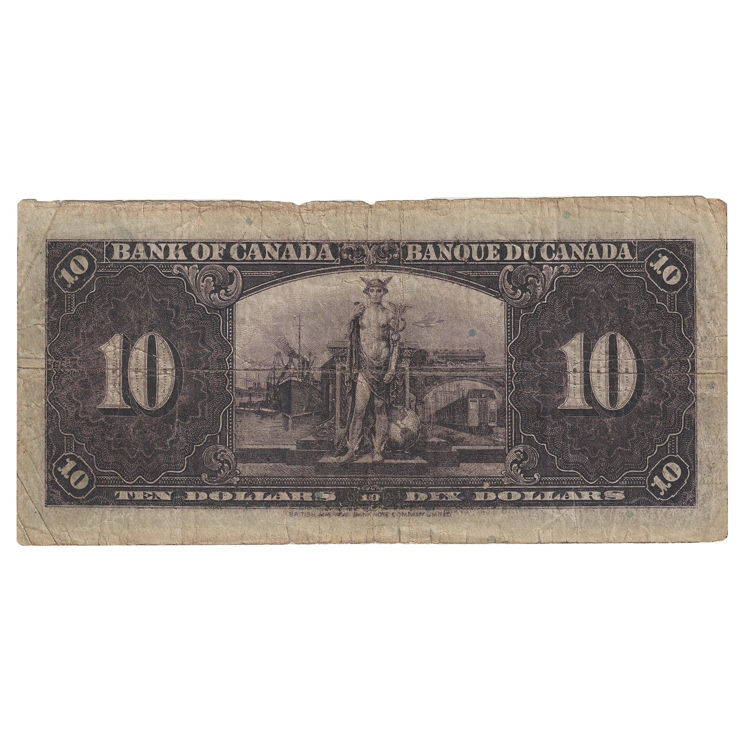 BC-24a 1937 Canada $10 Osborne-Towers, A/D, VG-F