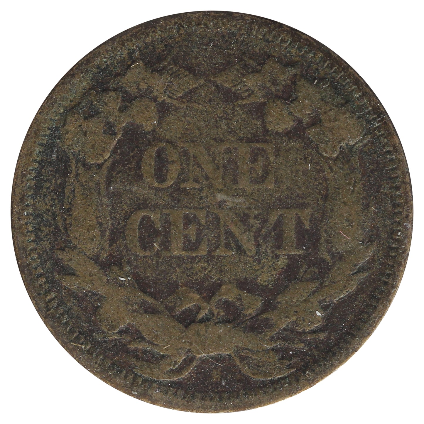 1858 Large Letters USA Cent Fine (F-12) Scratched, Cleaned or Impaired.