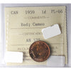 1959 Canada 1-Cent ICCS Certified PL-66 Red, Cameo