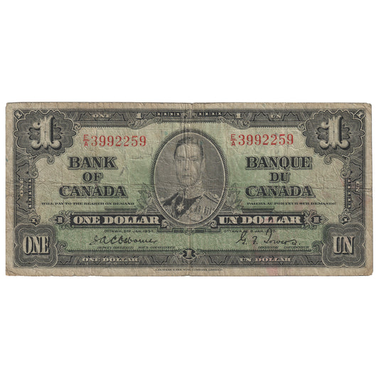 BC-21a 1937 Canada $1 Osbourne-Towers, E/A, F-12