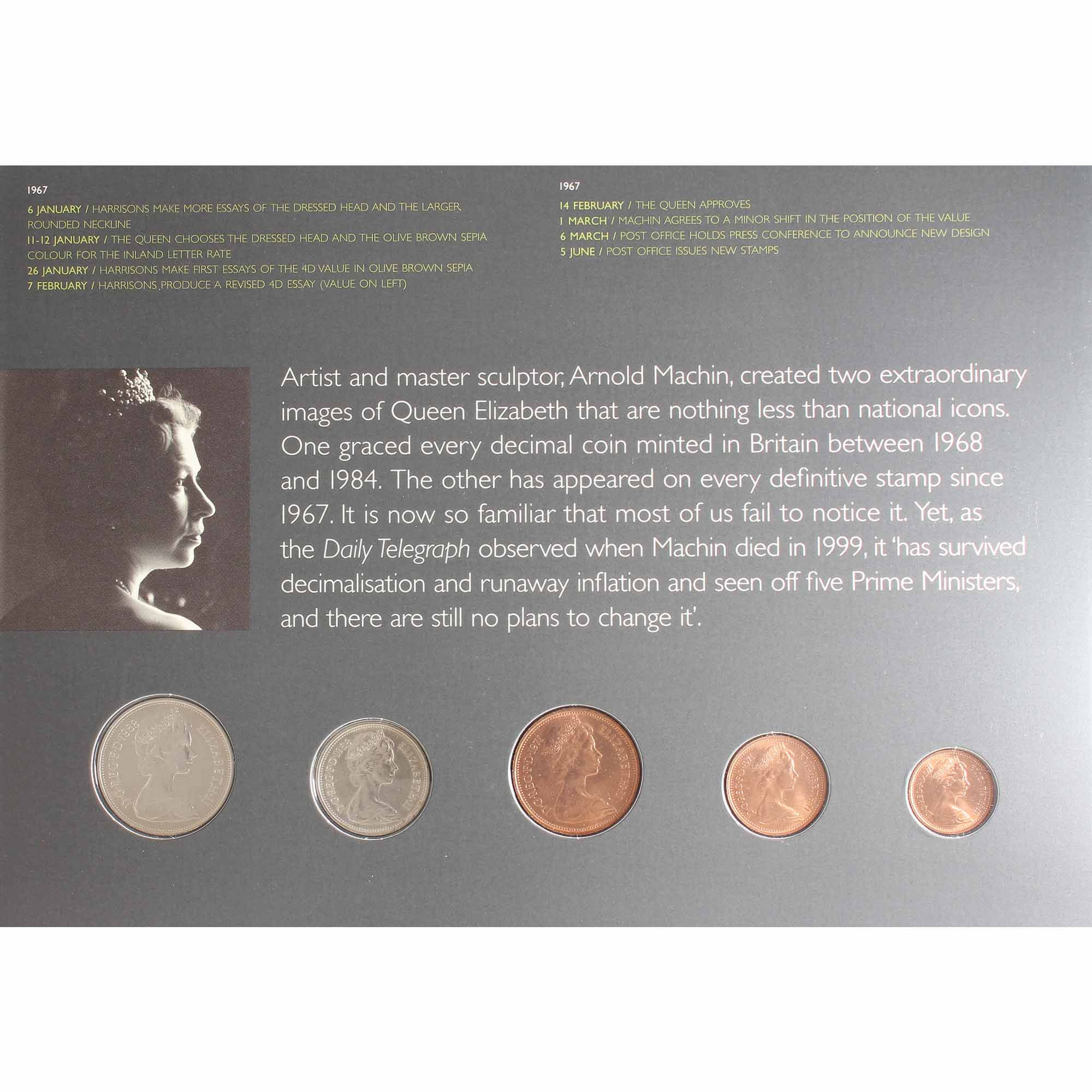 The Arnold Machin 40th Anniversary Coin & Stamp Presentation Set (Miss ...