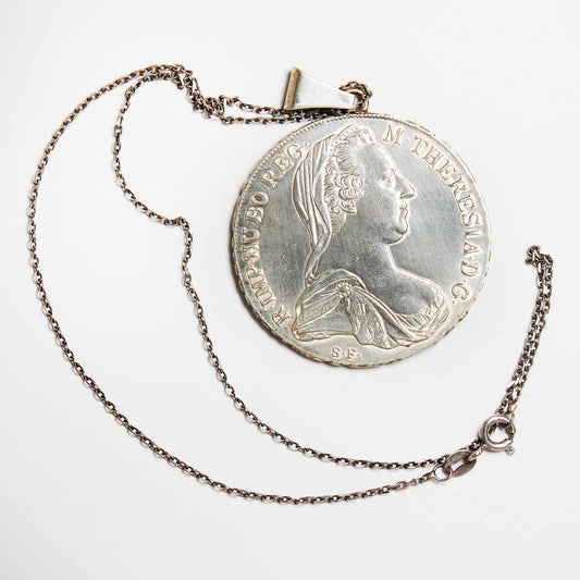 1780 Austria Maria Theresa Silver Thaler Restrike with Silver Chain