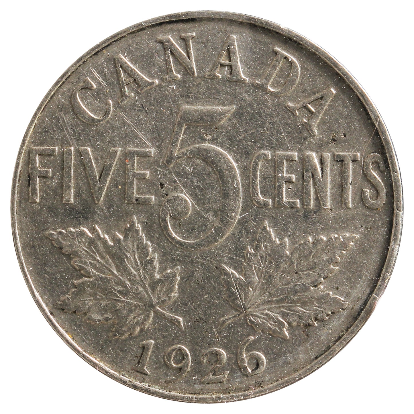 1926 Far 6 Canada 5-Cents Fine (F-12) Scratched