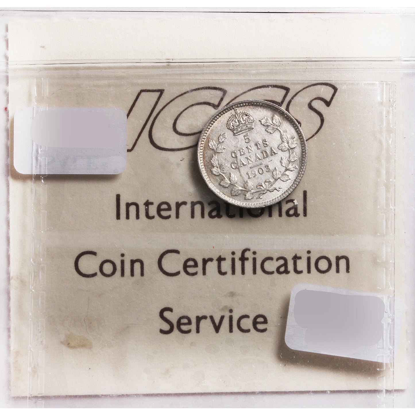 1903 Canada 5-Cents ICCS Certified AU-50 (Cleaned)