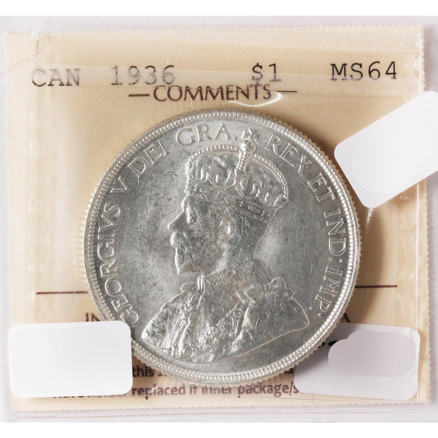 1936 Canada Dollar ICCS Certified MS-64