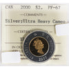 2000 Silver Canada Two Dollar ICCS Certified PF-67 Heavy Cameo