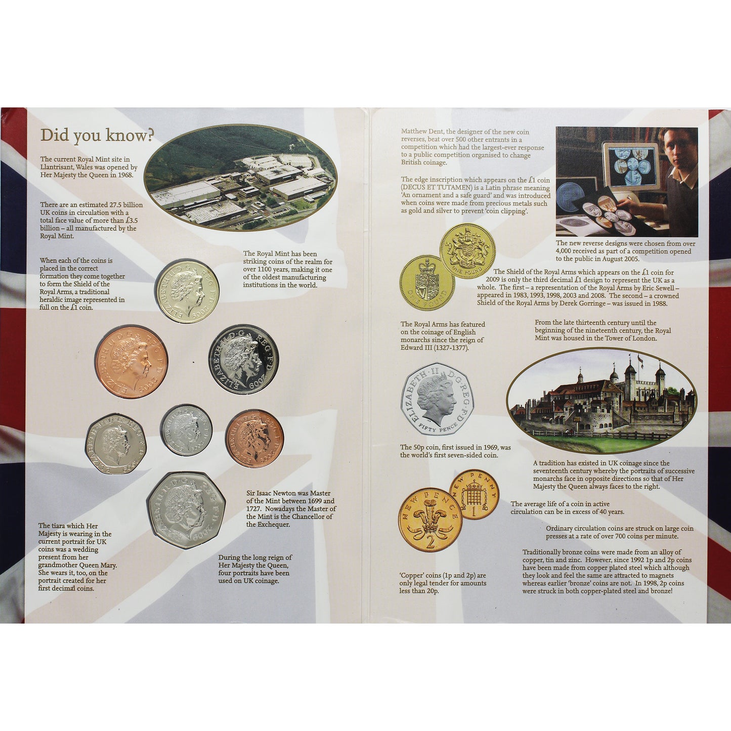 2009 Great Britain Uncirculated Coin Set in Original Mint Packaging (Impaired)