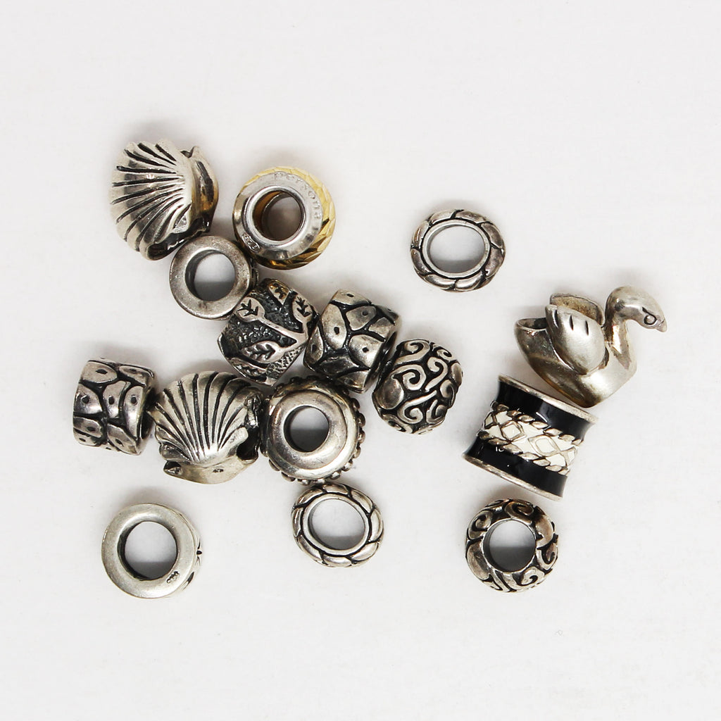 Lot of 16x Sterling Silver Charms for Bracelets, 16Pcs.