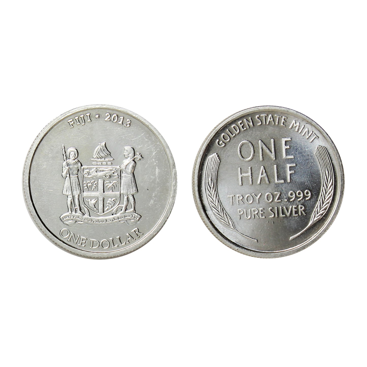 Pair of 1/2 oz. Fine Silver Rounds (No Tax) Toned. 2Pcs.