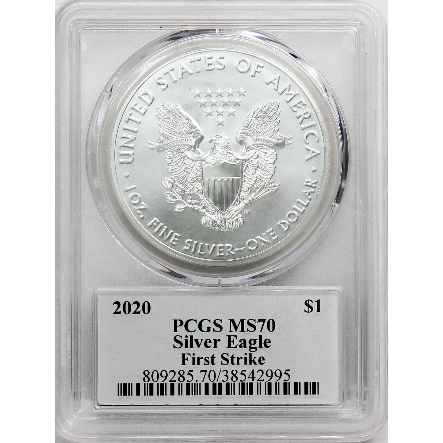 2020 USA $1 American Eagle 1oz. .999 Fine Silver PCGS Cert. MS-70 First Strike (No Tax)