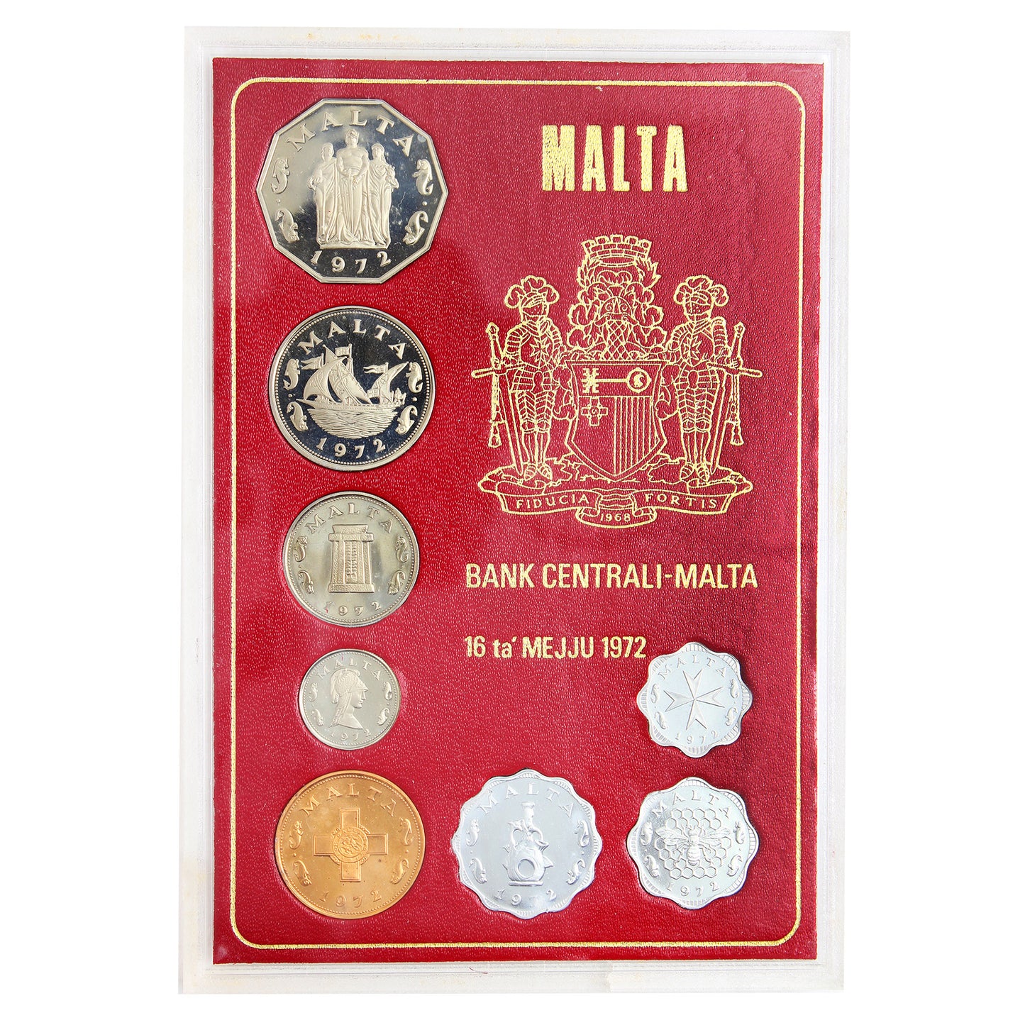 1972 Malta First Decimal Coins of Malta Proof Set (Impaired)