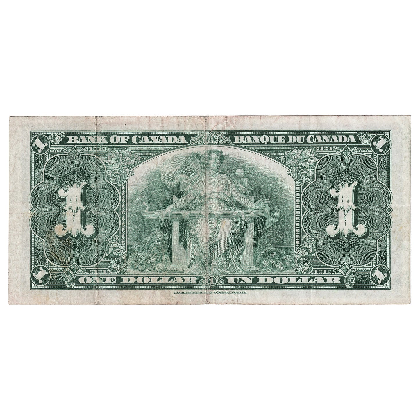 BC-21d 1937 Canada $1 Coyne-Towers, D/N, VF-EF (Dam'g)