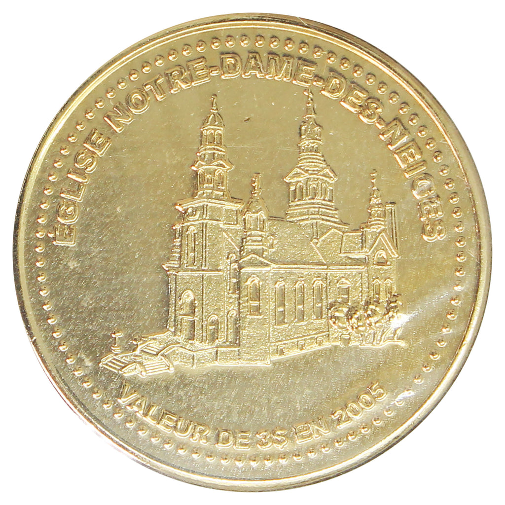 2005 Les Basques, QC-Trois-Pistoles $3 Gold Coloured Token (Notre Dame Church)