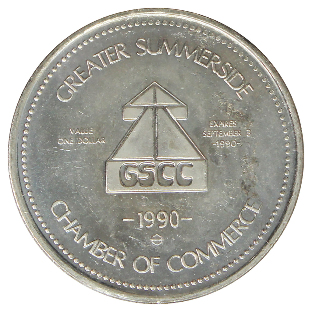 1990 Summerside, PEI- Evangeline & Gabriel Trade Dollar Token