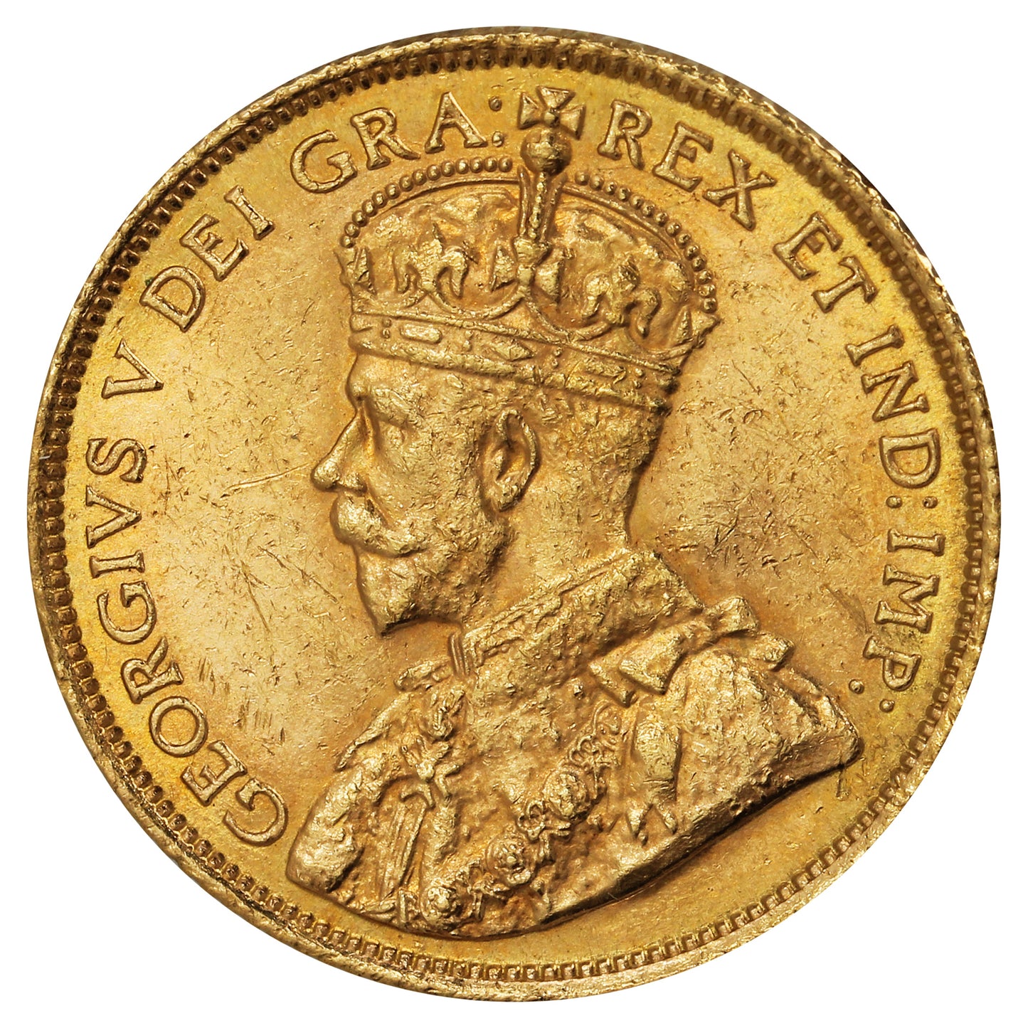 1913 Canada $5 Gold AU-UNC (AU-55) $