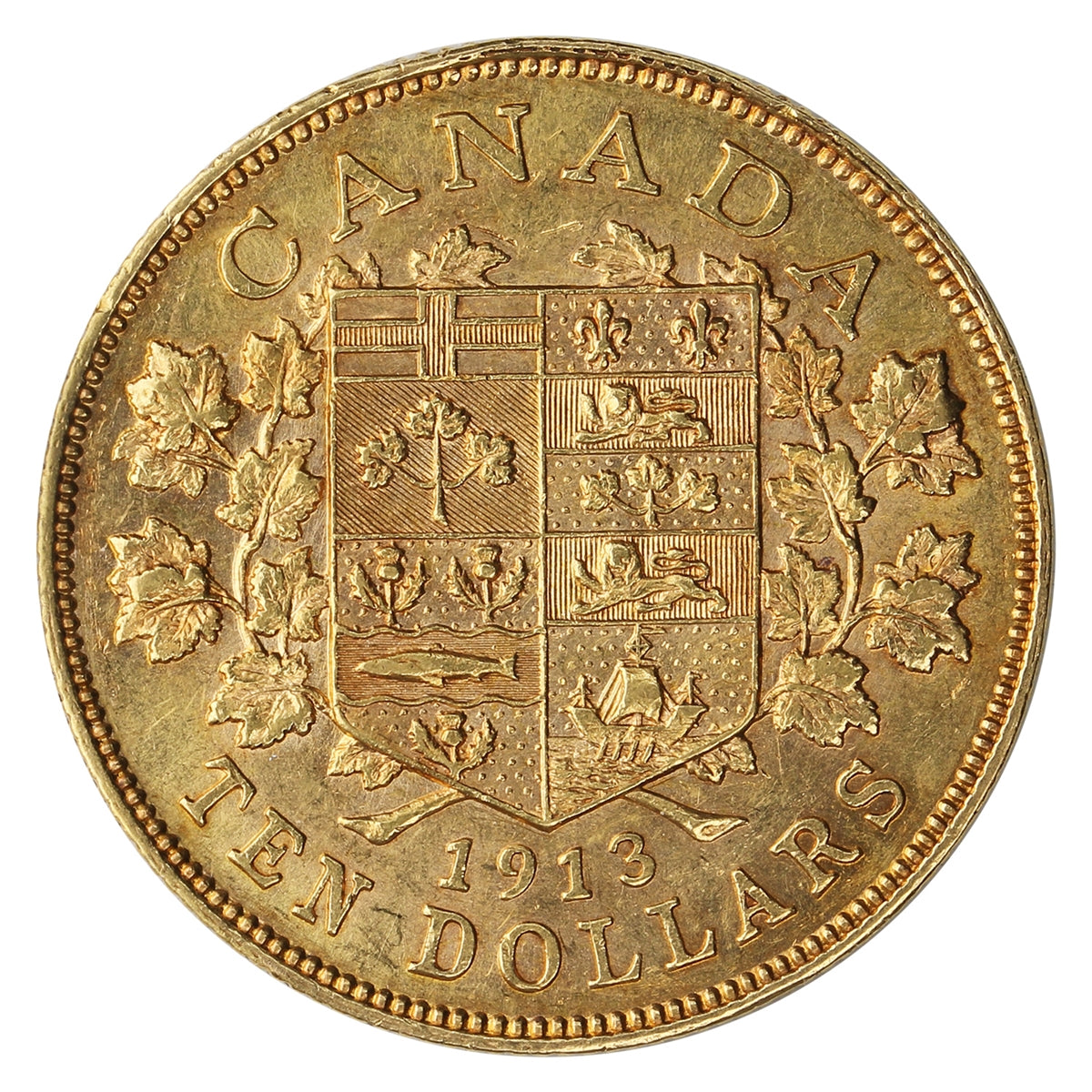 1913 Canada $10 Gold Extra Fine (EF-40)