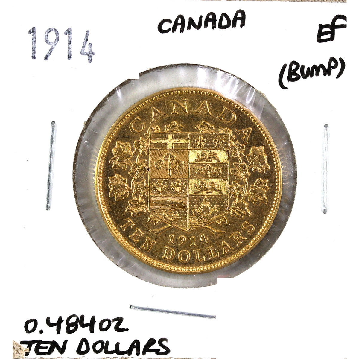 1914 Canada $10 Gold Extra Fine (EF-40) Bump