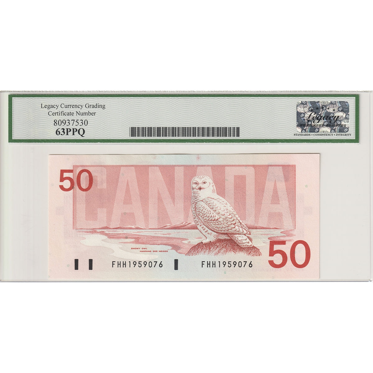 BC-59a 1988 Canada $50 Thiessen-Crow, FHH BCS Certified CUNC-63 PPQ