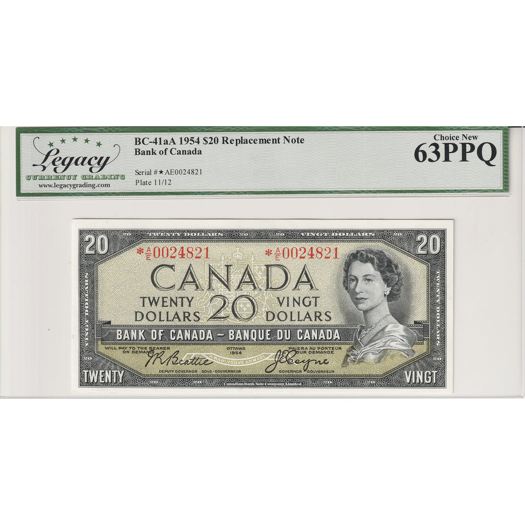 BC-41aA 1954 Canada $20 Beattie-Coyne, Replacement, *A/E Legacy Certified CUNC-63 PPQ