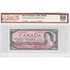 BC-44d 1954 Canada $1000 L-B, Changeover, A/K BCS Certified AU-58 Orig. NO Credit Cards/Paypal