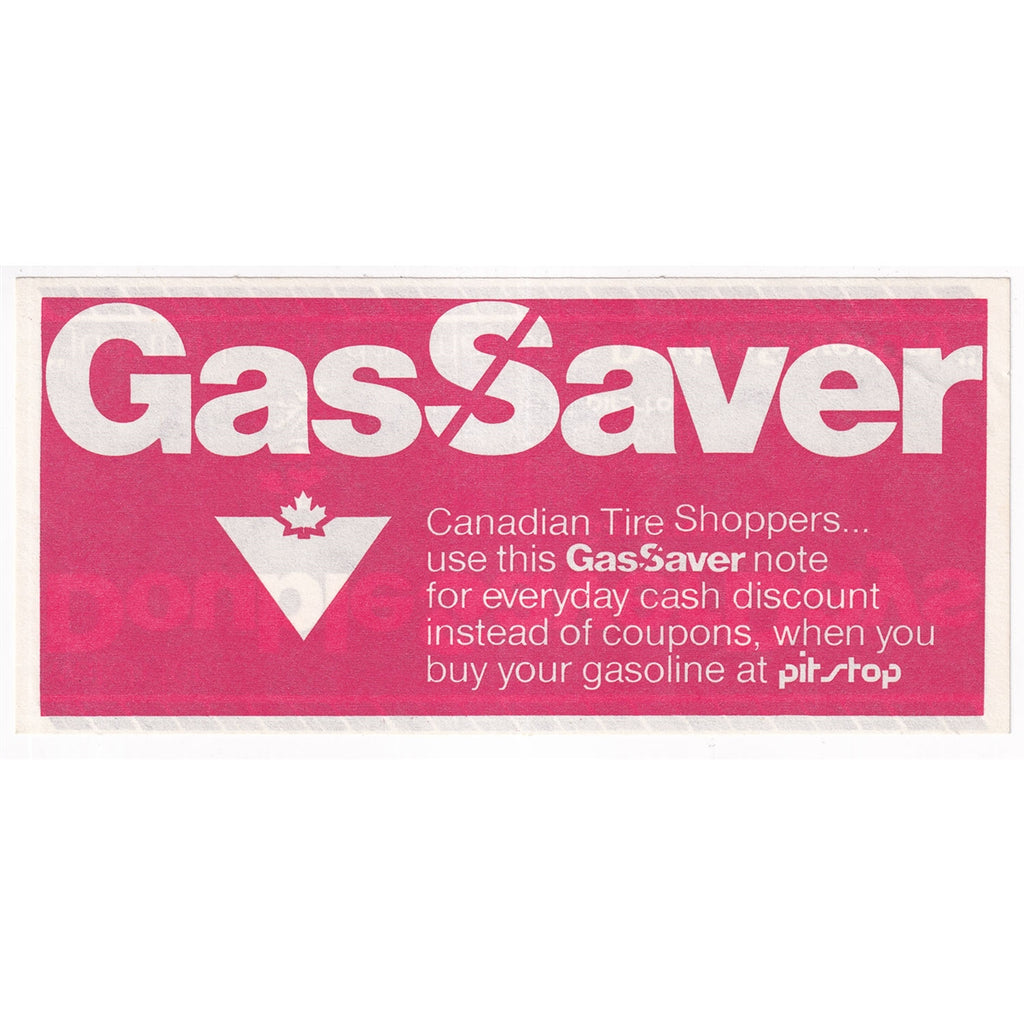 GS-PS-1Ra Canadian Tire Gas Saver Without Store Uncirculated