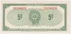 S1-B-H 1961 Canadian Tire Coupon 5 Cents Uncirculated (Stain)