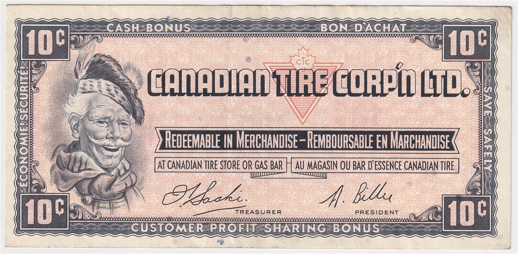 S1-C-C 1961 Canadian Tire Coupon 10 Cents Extra Fine